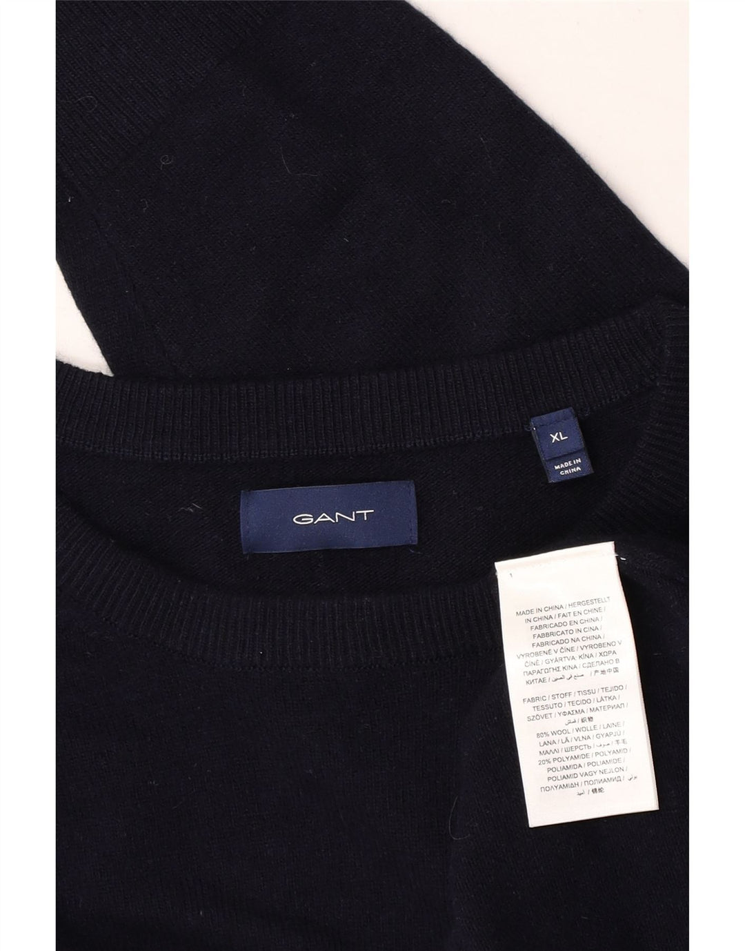 Gant Jersey De Cuello Barco Para Hombre Jersey XL De Lana Azul Marino