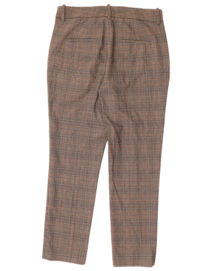 Zara Pantalón chino ajustado para mujer EU 38 Small W28 L27 Poliéster a cuadros gris