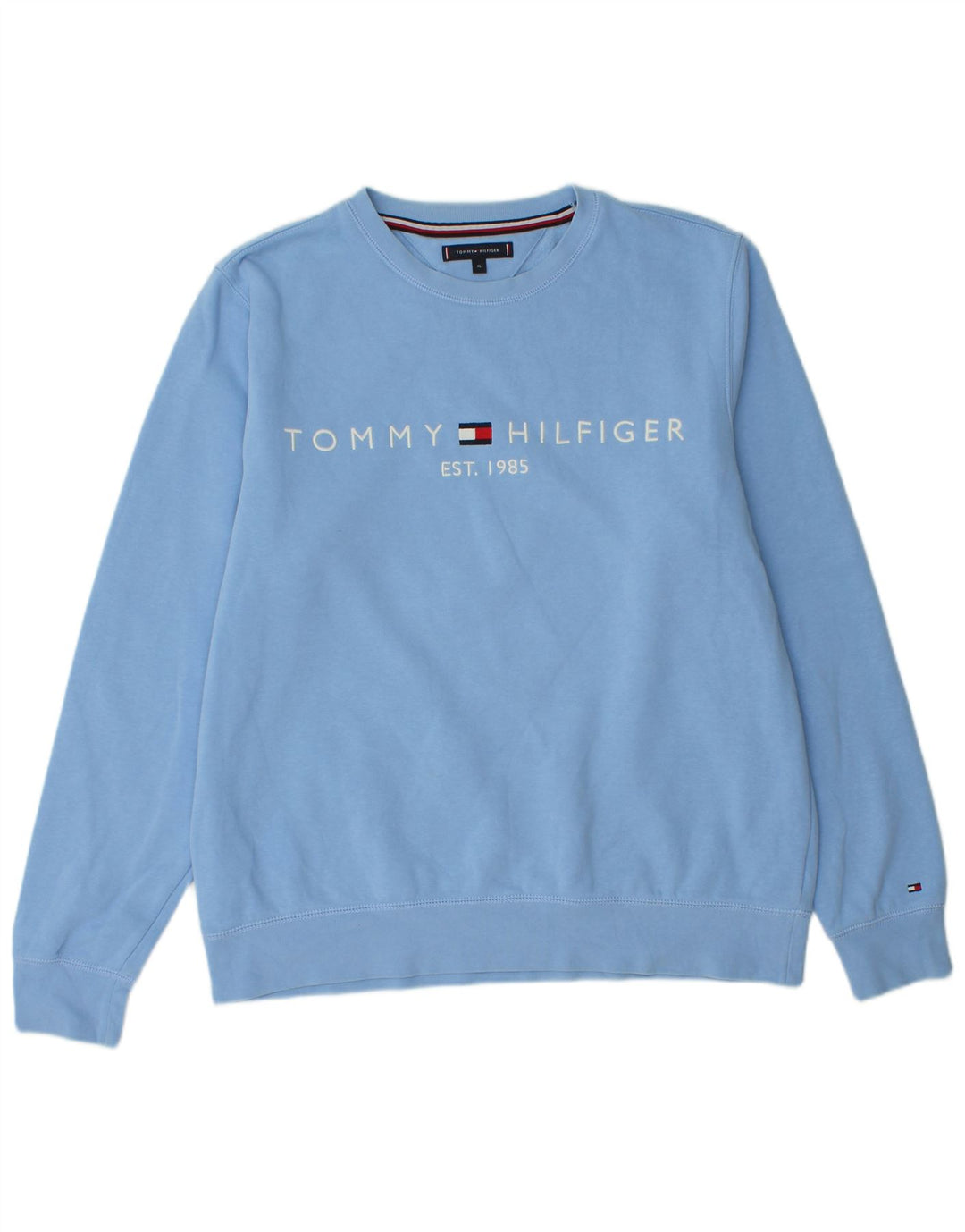 TOMMY HILFIGER Sudadera gráfica para hombre Jumper XL Algodón azul