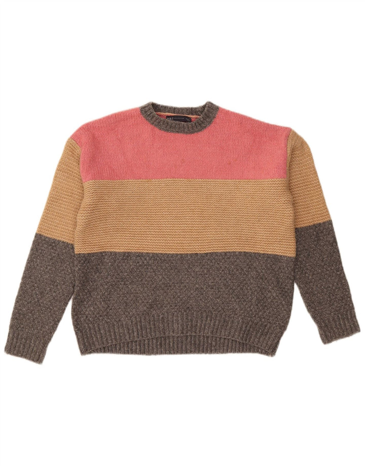 Marks & Spencer Womens Crew Neck Jumper Sweater UK 14 Medium Multicoloured