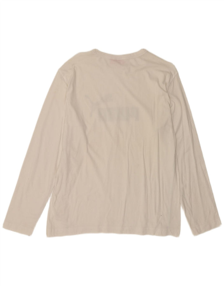 PUMA Camiseta gráfica de manga larga para hombre de algodón blanco medio