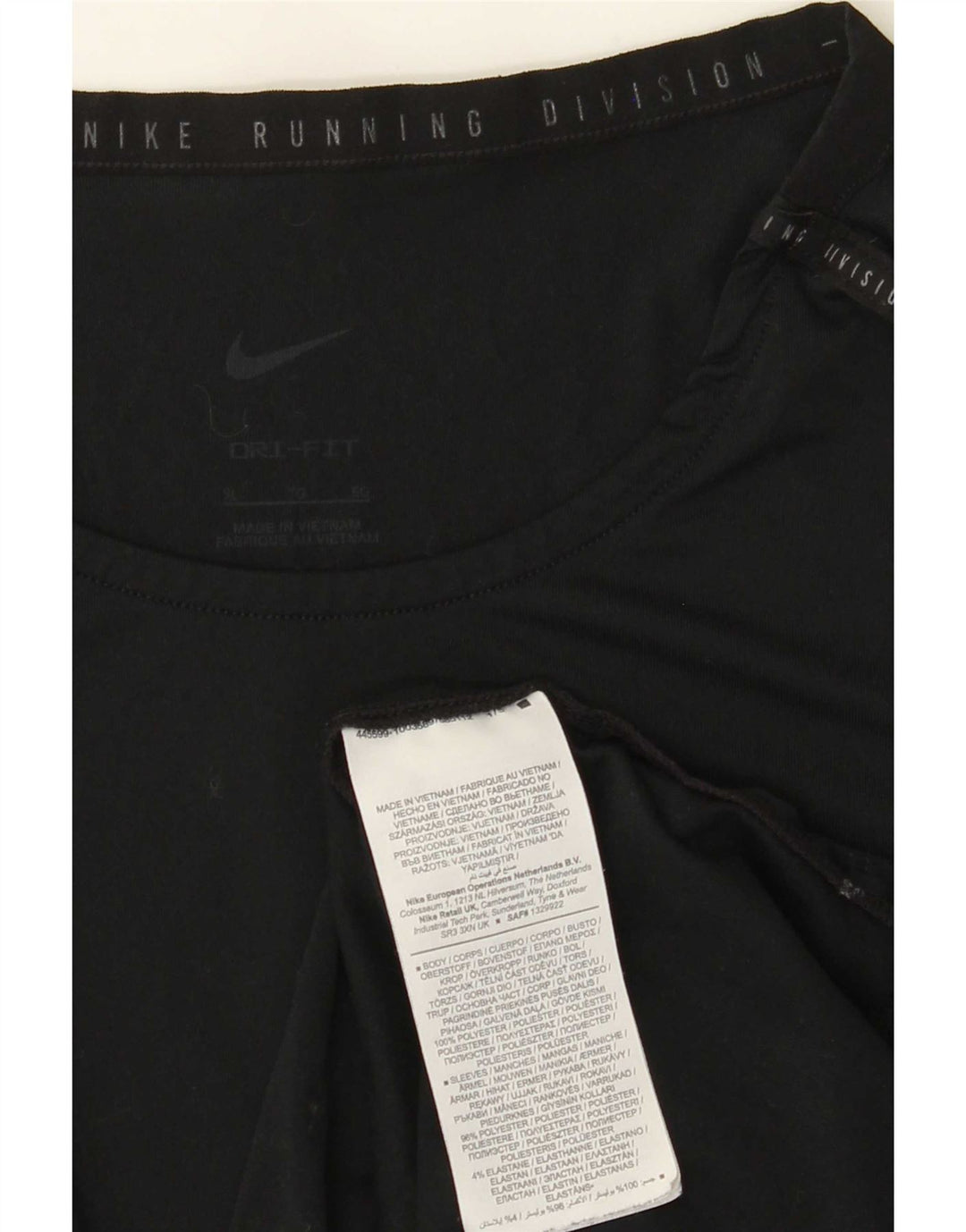 Nike Camiseta Dri Fit para hombre Top XL Poliéster a rayas negras