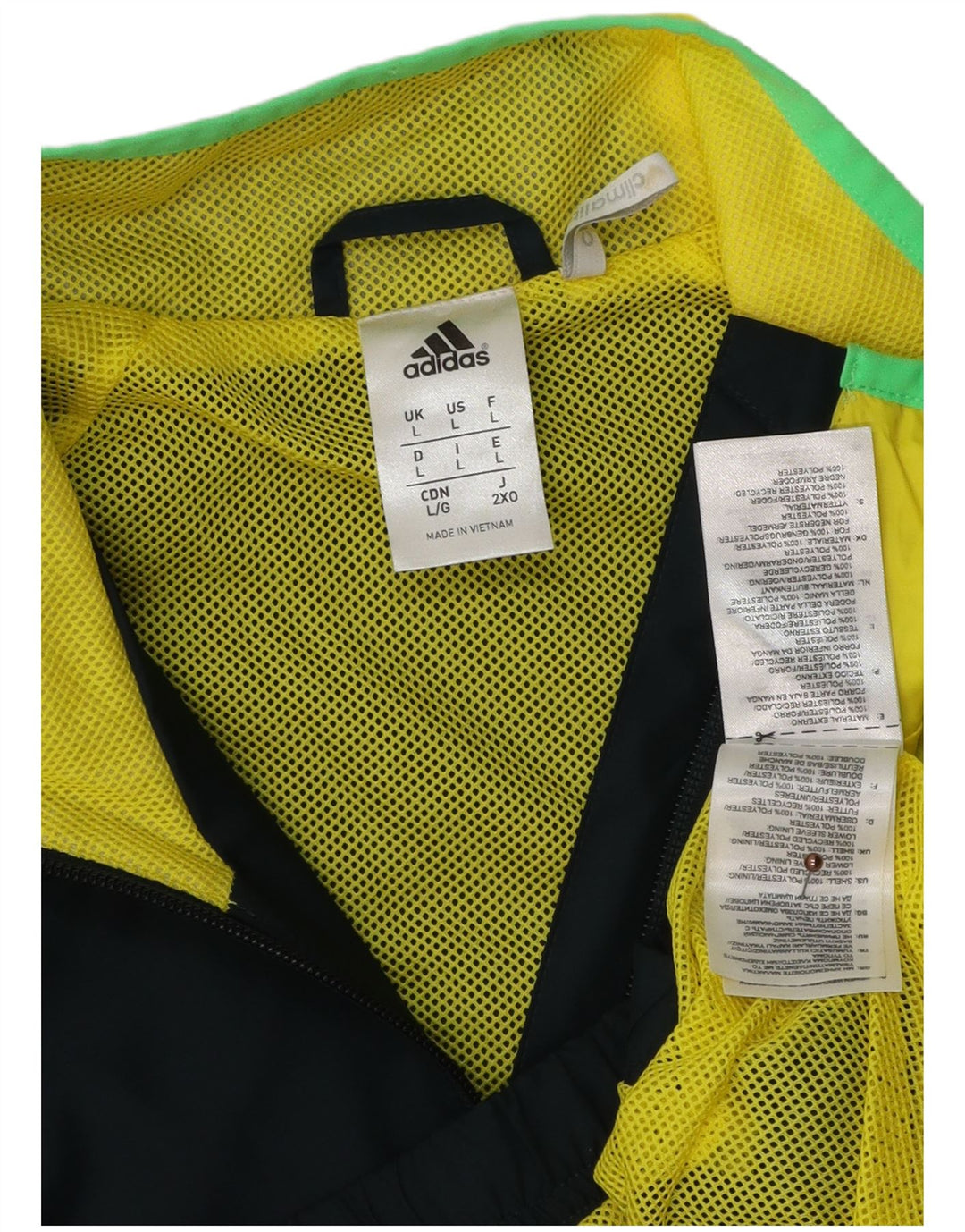 ADIDAS Mens Climalite Chándal Top Chaqueta Grande Azul Marino Colorblock