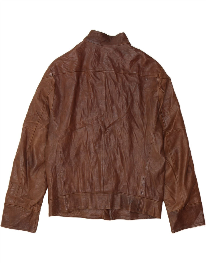VINTAGE Mens Leather Jacket UK 40 Large Brown Leather Vintage Vintage and Second-Hand Vintage from Messina Hembry 