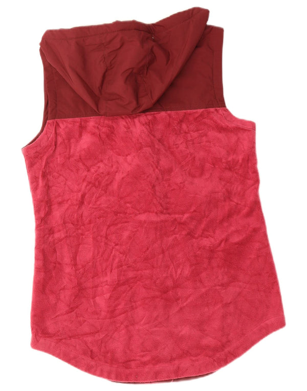 Columbia Chaleco polar con capucha para mujer UK 44 Medium Borgoña Colorblock