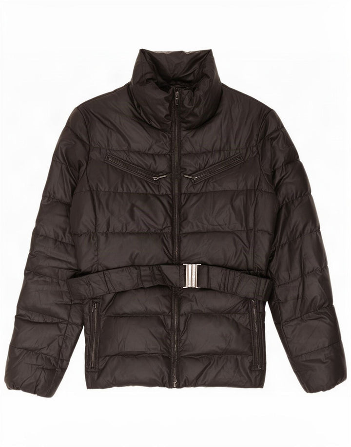 Geox Mujer Respira Chaqueta Acolchada UK 40 Grande Poliéster Negro