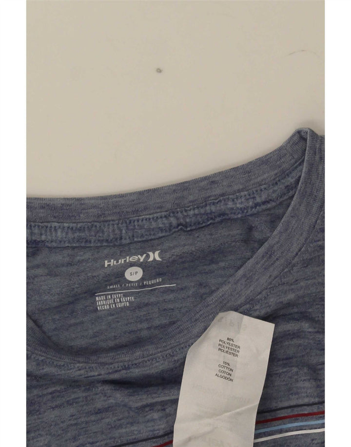 Hurley - Camiseta gráfica para hombre, talla pequeña, poliéster moteado en azul marino