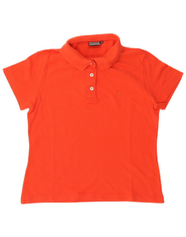 Diadora Polo Mujer UK 44 Algodón Naranja Mediano