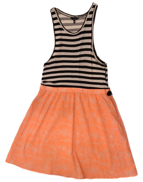 Hurley Vestido Acampanado Sin Mangas para Mujer UK 40 XL Rayas Multicolor