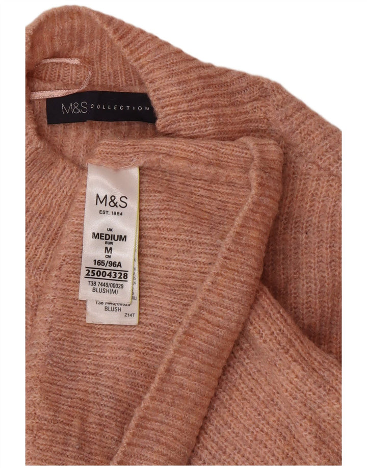 Marks & Spencer suéter corto con cuello de tortuga para mujer, talla 40, color rosa medio