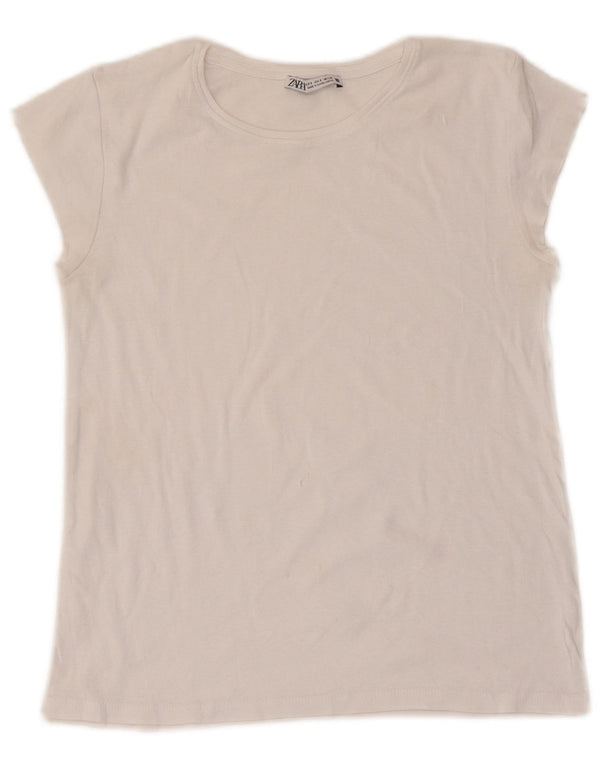 Zara Mujer Camiseta Top UK 8 Small Blanco
