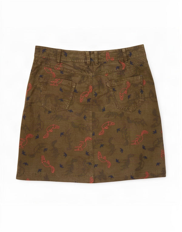 Falda de pana para mujer de White Stuff UK 8 Small W28 Algodón con estampado animal verde