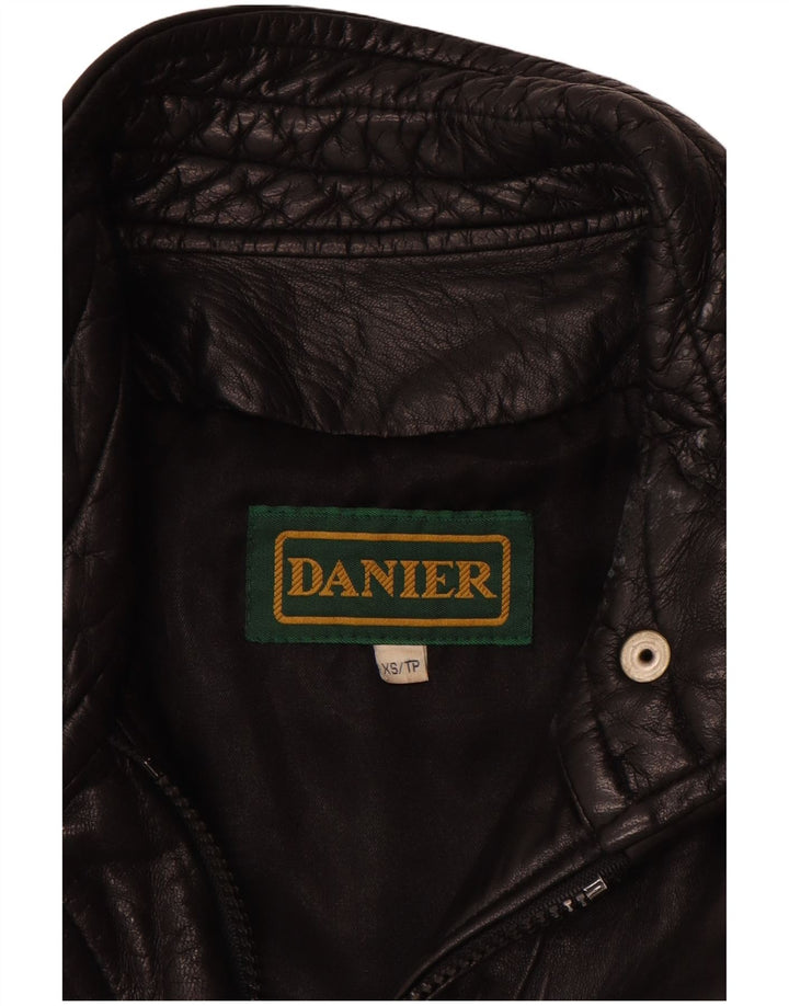 Danier Chaqueta de cuero extragrande para mujer UK 6 XS Negro