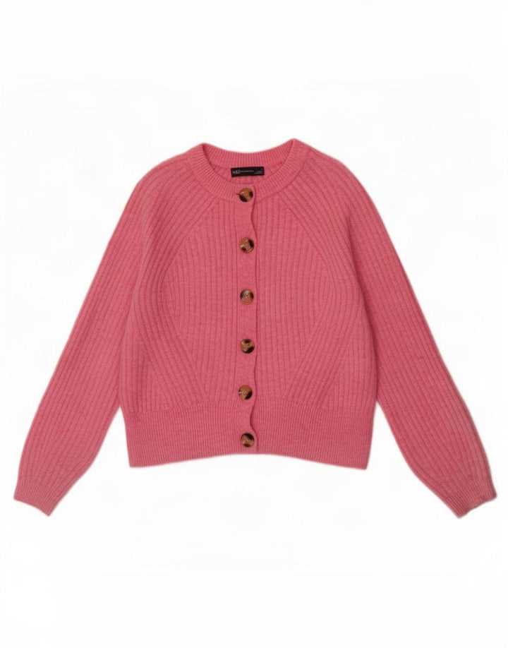Marks & Spencer Suéter Cárdigan para Mujer Reino Unido 44 Acrílico Rosa Medio