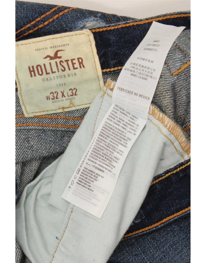 Vaqueros Hollister Hombre Desgastados Bootcut W32 L32 Algodón Azul