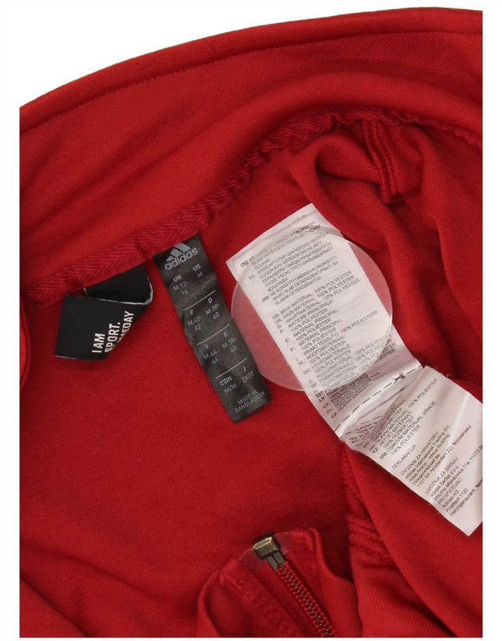 Adidas Mujer Chándal Top Chaqueta UK 12/14 Medio Borgoña Poliéster