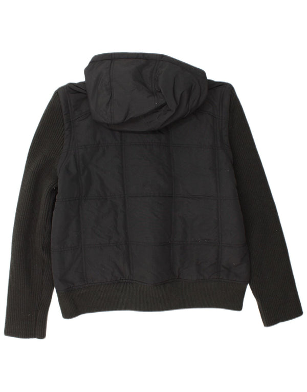 Converse Chaqueta acolchada con capucha para hombre UK 40 Large Nylon negro