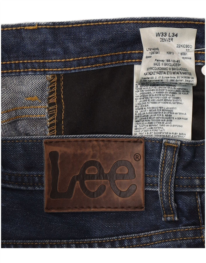 Lee Vaqueros Rectos Denver Para Hombre W33 L30 Algodón Azul