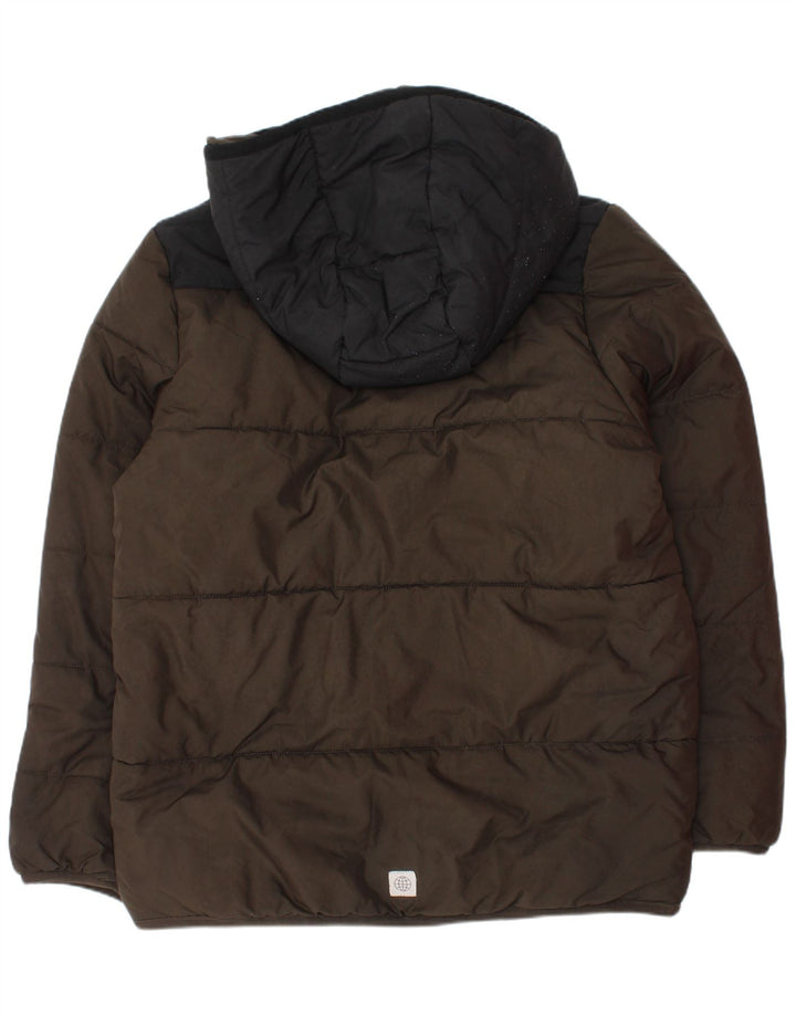 Adidas Chaqueta acolchada con capucha para niños 9-10 años Caqui Poliéster color block