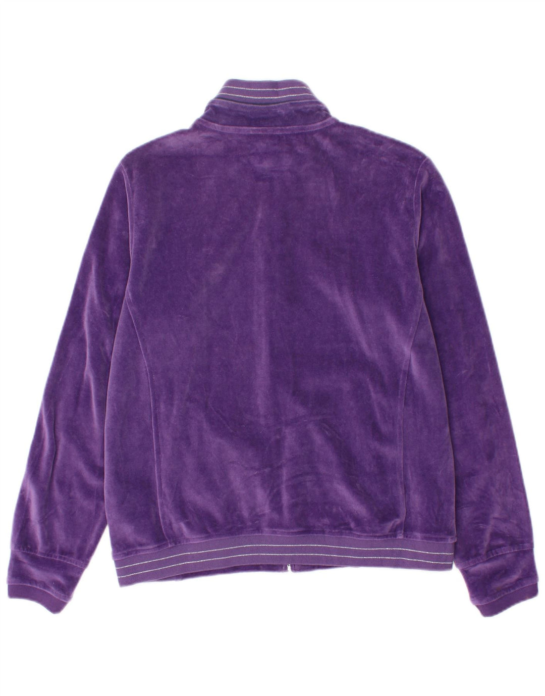 CHAMPION Chaqueta superior de chándal de terciopelo para mujer Reino Unido 14 Algodón morado mediano