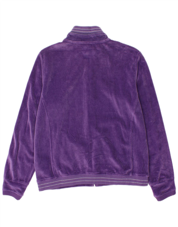 CHAMPION Chaqueta superior de chándal de terciopelo para mujer Reino Unido 14 Algodón morado mediano