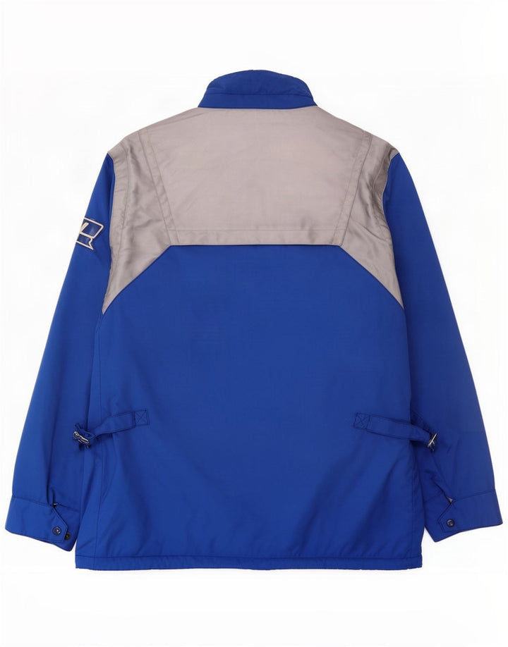 Clover Mens Graphic Racer Jacket UK 40 Large Azul Colorblock Poliamida