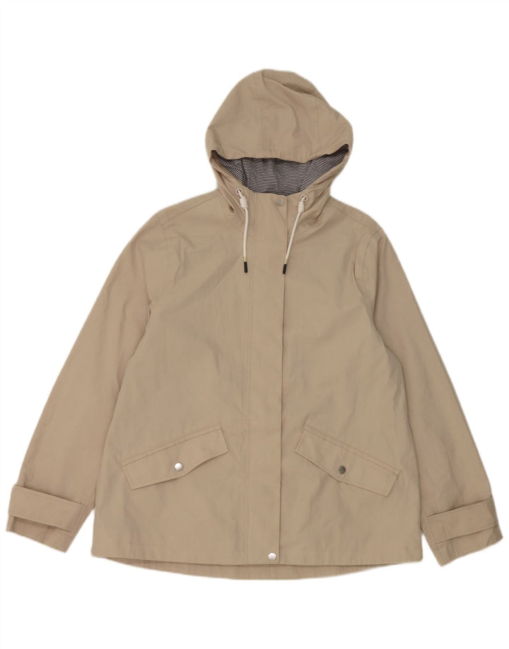 Chaqueta impermeable con capucha y corte regular para mujer Joules UK 44 Algodón gris medio