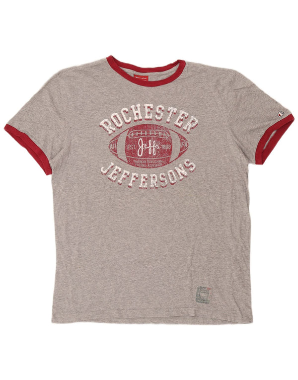 Champion Camiseta gráfica para hombre Top XL Algodón gris