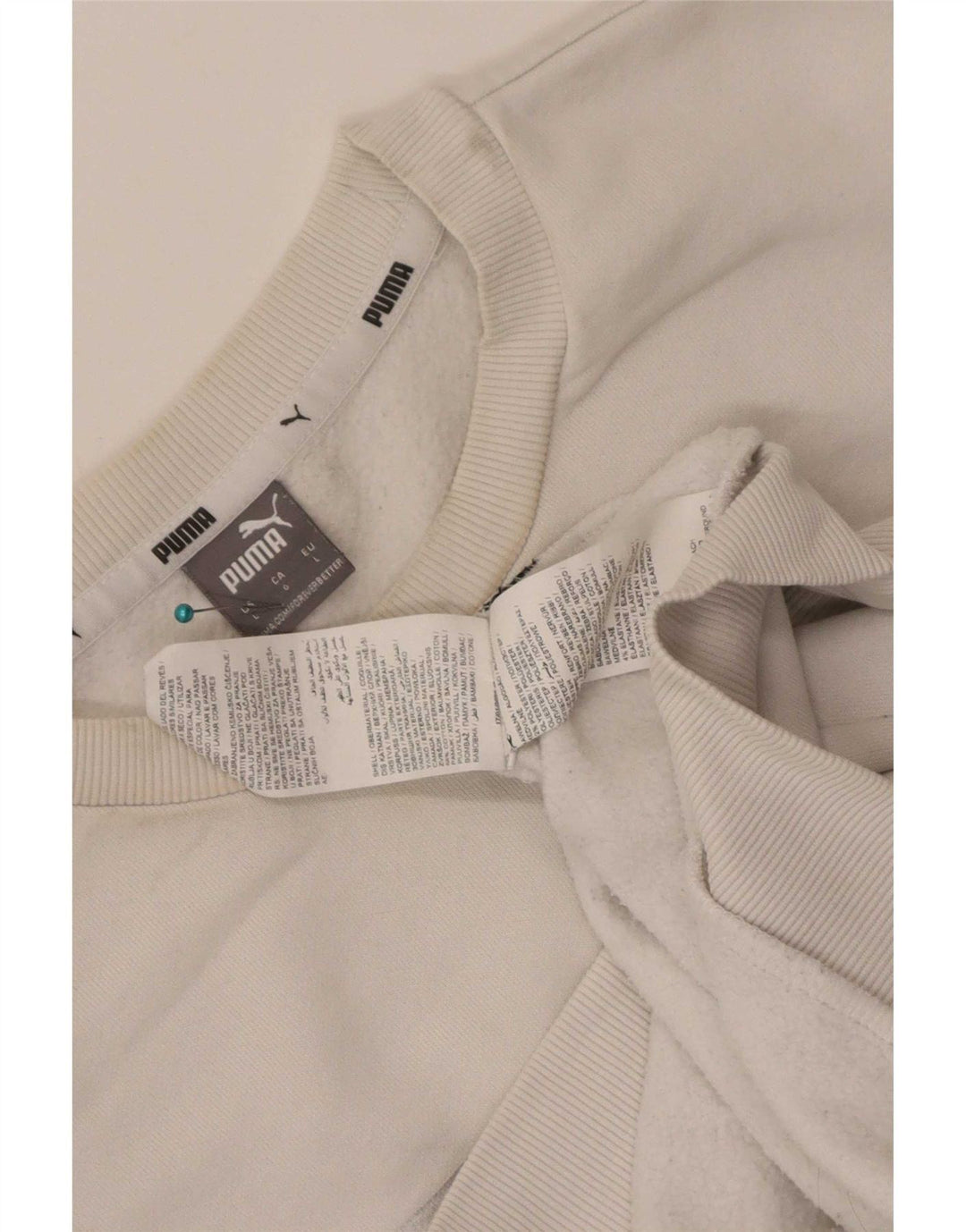 Puma Sudadera Gráfica para Hombre Jersey Grande De Algodón Blanco