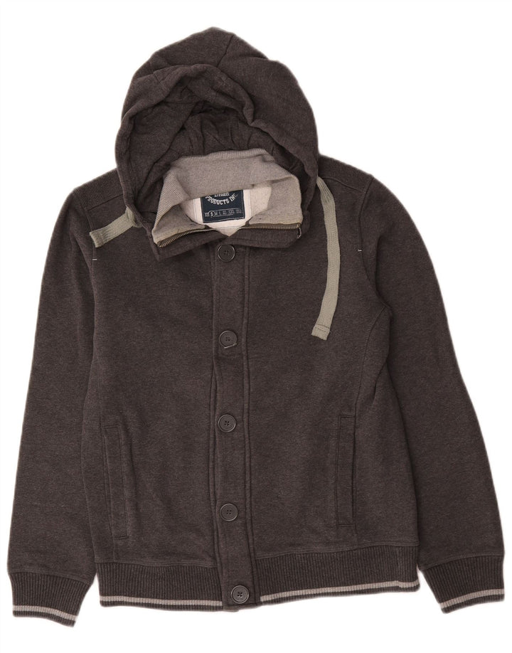 Champion Sudadera con capucha y cremallera para hombre, talla pequeña, algodón gris