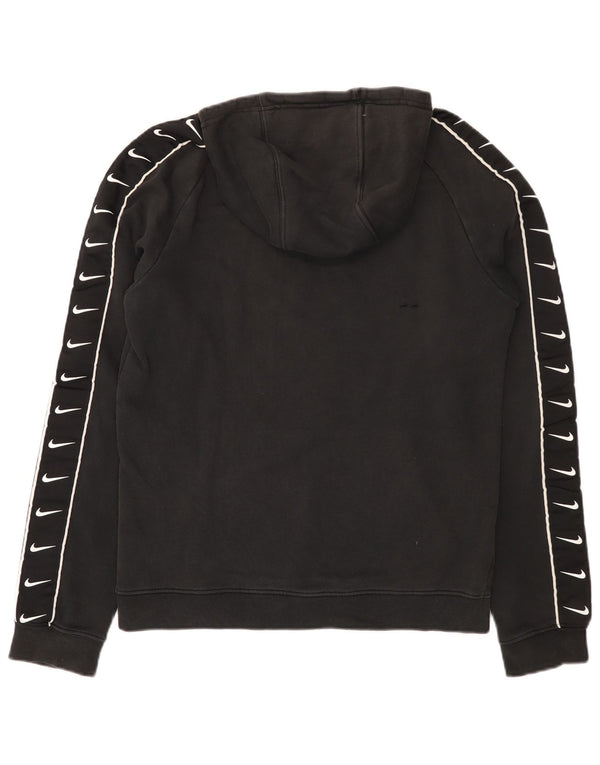 Nike Sudadera con capucha gráfica para hombre, talla pequeña, algodón negro