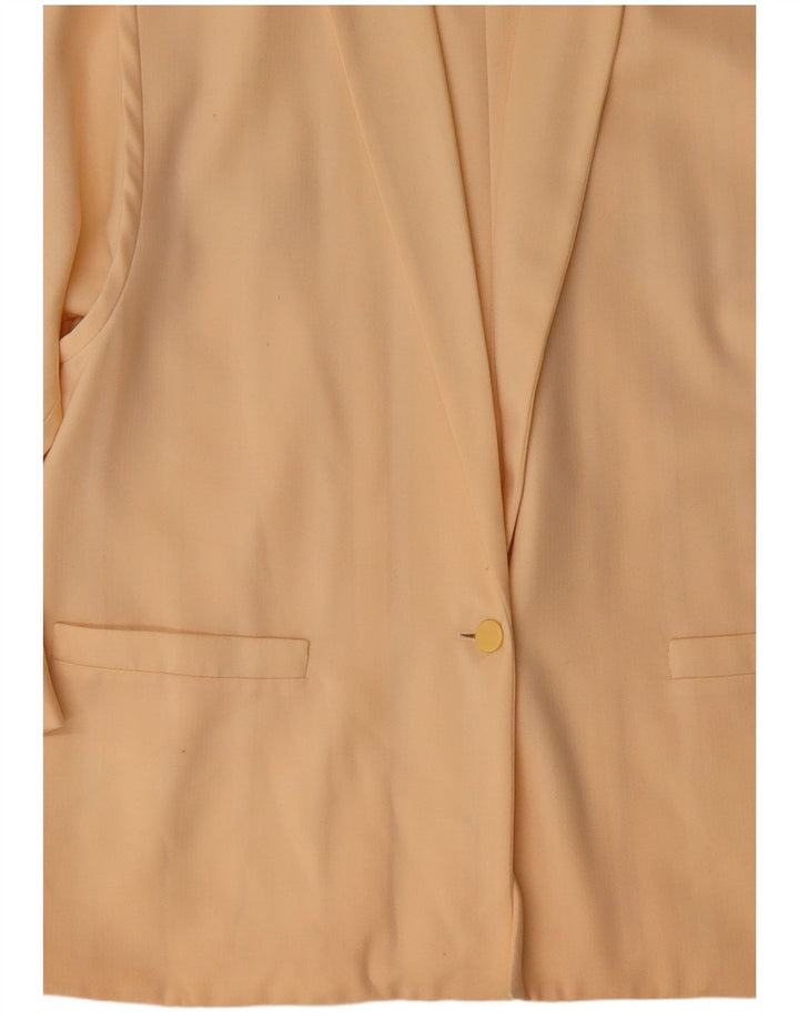 PAL ZILERI Womens 1 Button Blazer Jacket IT 44 Medium Yellow Virgin Wool