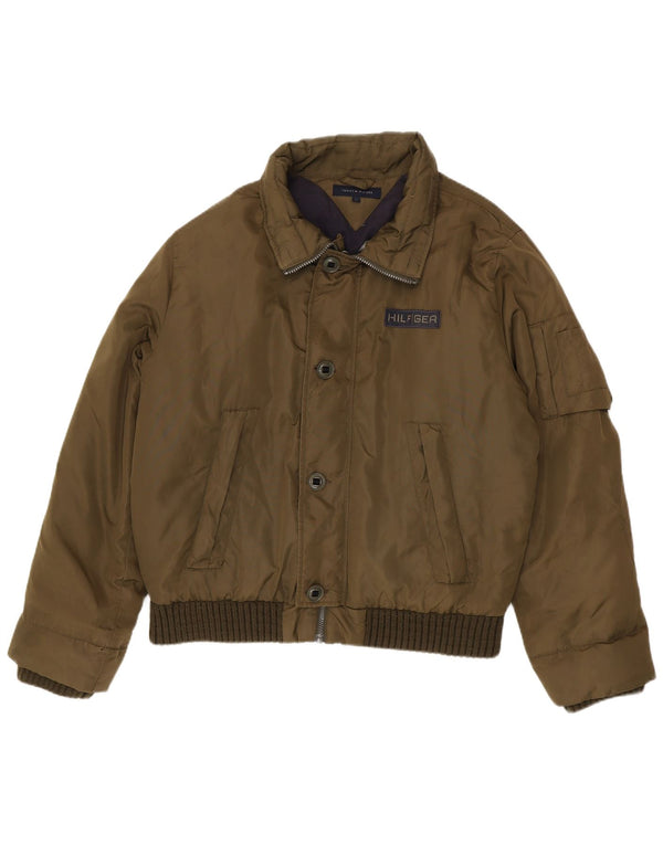 Tommy Hilfiger Chaqueta acolchada para hombre UK 40 Large Khaki Nylon