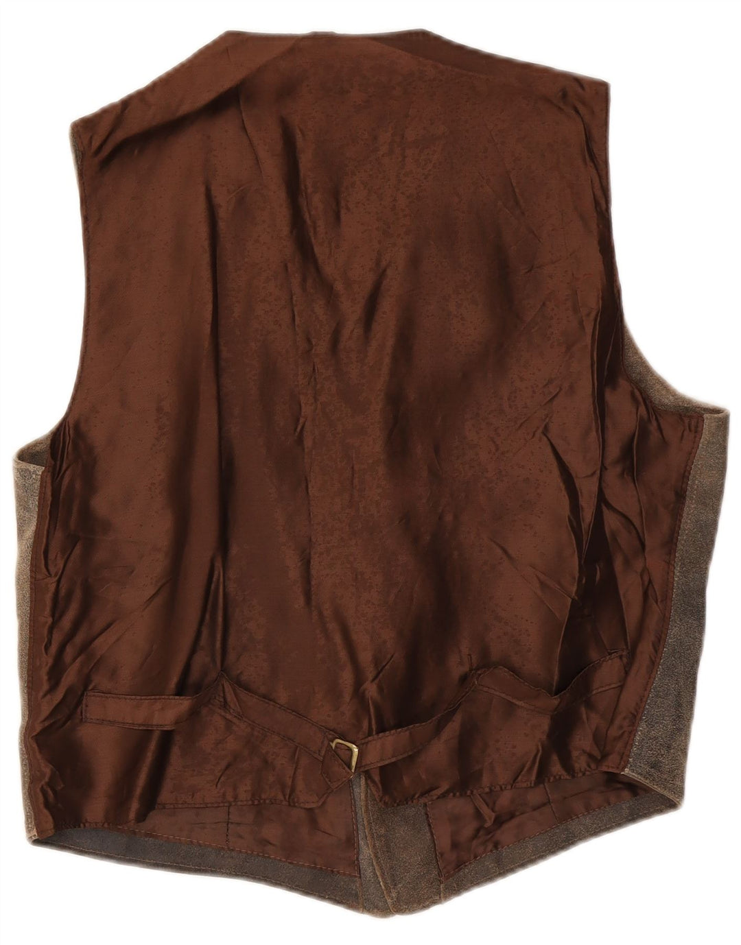 Chaleco de cuero vintage para hombre IT 58 2XL cuero marrón