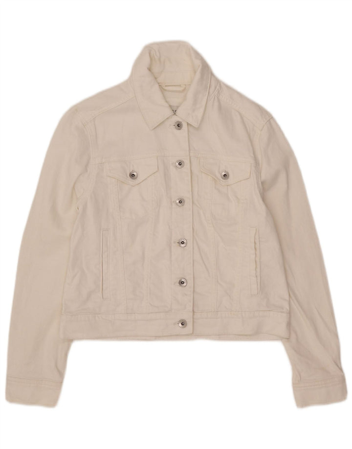 Marks & Spencer Chaqueta vaquera corta para mujer Reino Unido 12 Algodón blanco mediano