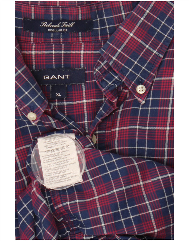 GANT Camisa Regular Fit XL De Algodón A Cuadros Azul Marino Hombre