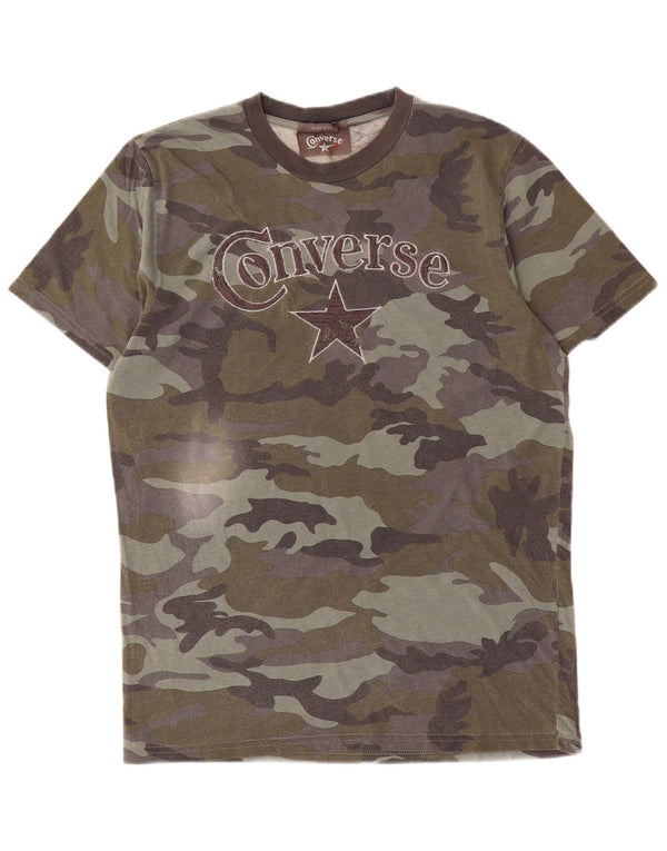 Converse Hombre Camiseta Gráfica Top Medium Khaki Camuflaje
