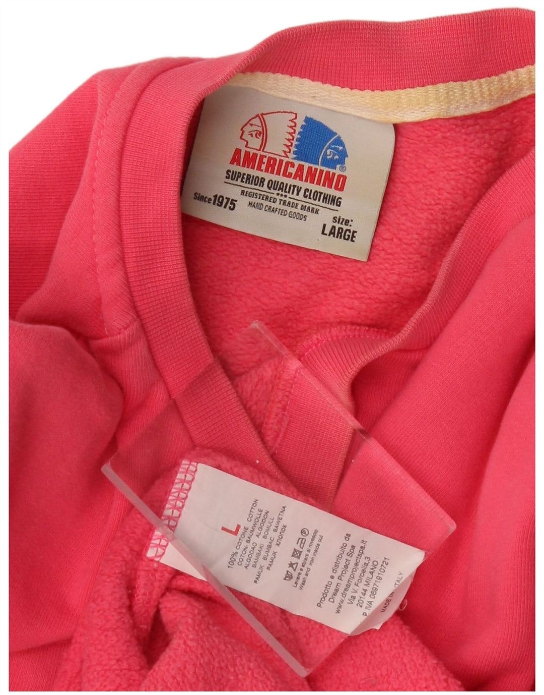 AMERICANINO Sudadera con gráfico para Hombre Jersey Grande de algodón Rosa