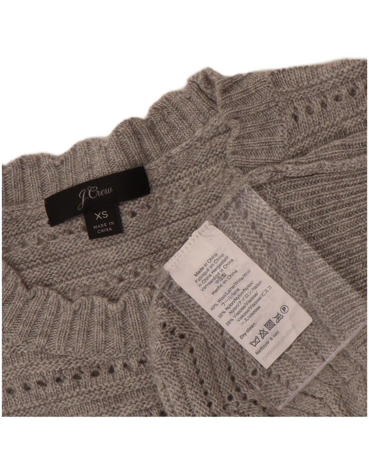 J. Crew Suéter tipo jersey con cuello barco para mujer UK 6 XS Lana gris