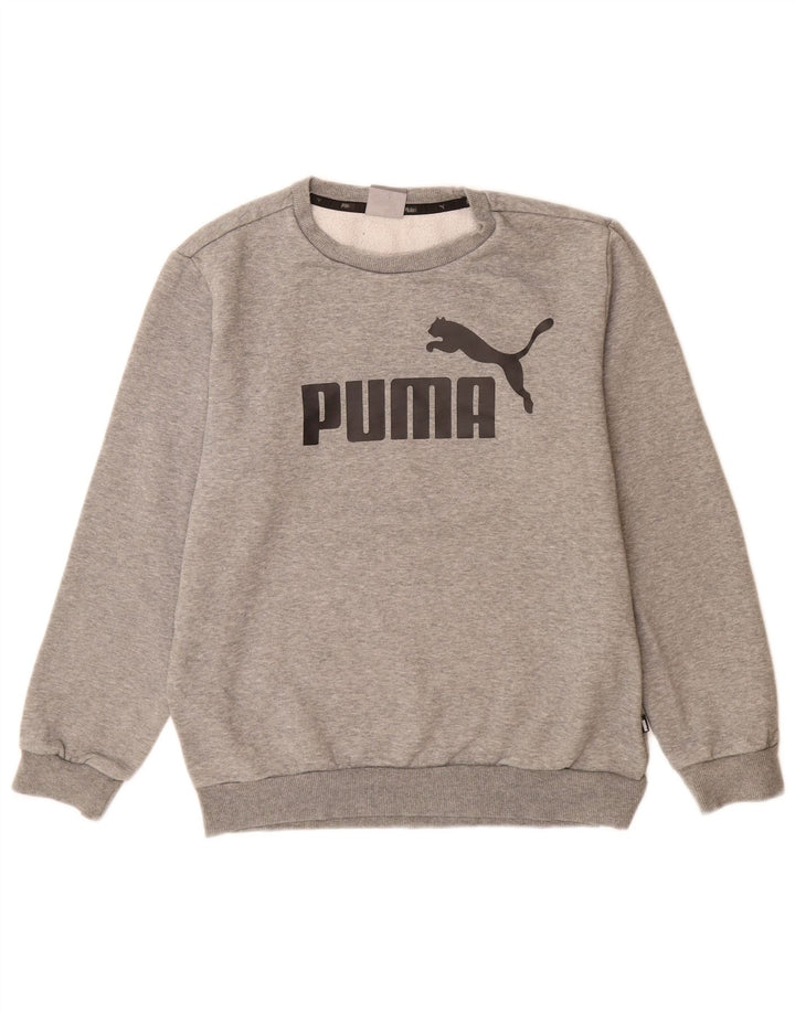 Puma Sudadera Gráfica para Hombre Jersey Pequeño De Algodón Moteado Gris