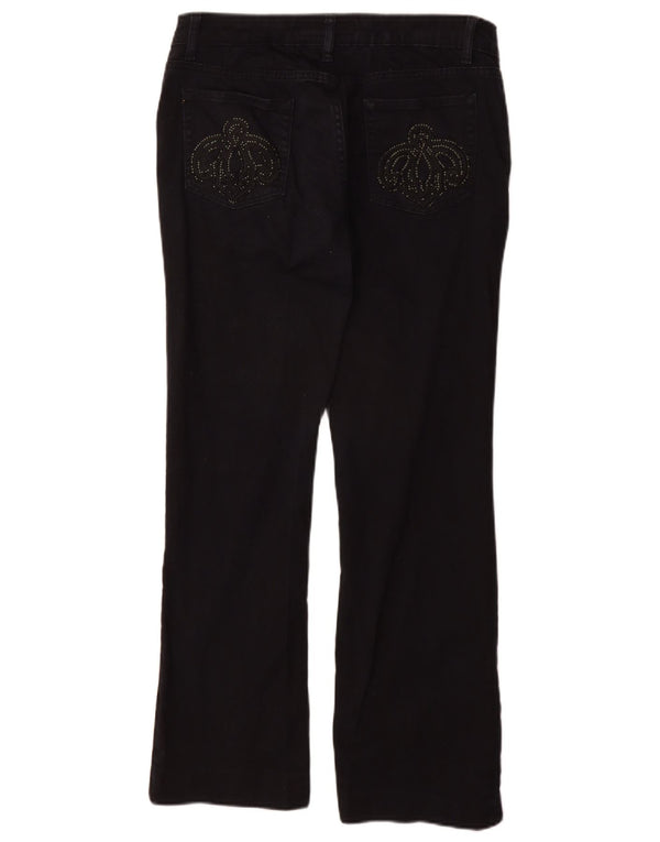 Zara Mujer Pantalones Casuales Rectos EU 44 XL W34 L29 Azul Marino Algodón