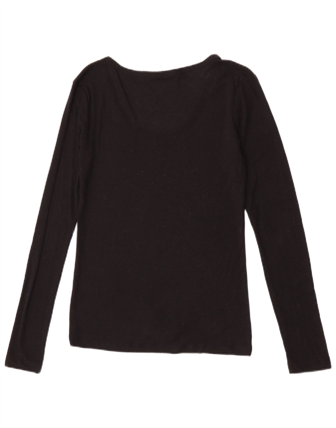 Zara Mujer Top Manga Larga UK 42 Mediano Negro