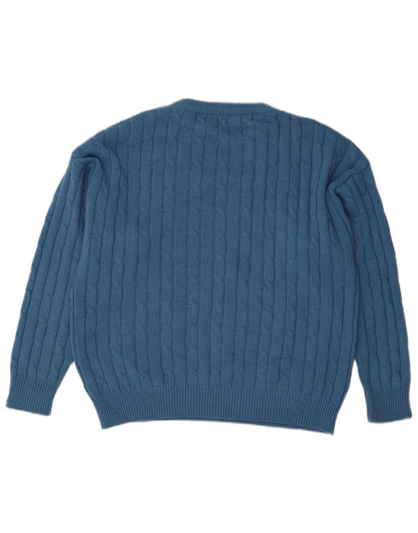 Vintage Mens Crew Neck Jumper Sweater Large Blue