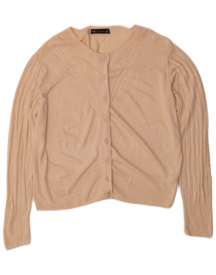 Marks & Spencer - Cárdigan extragrande para mujer, talla 40, color beige medio