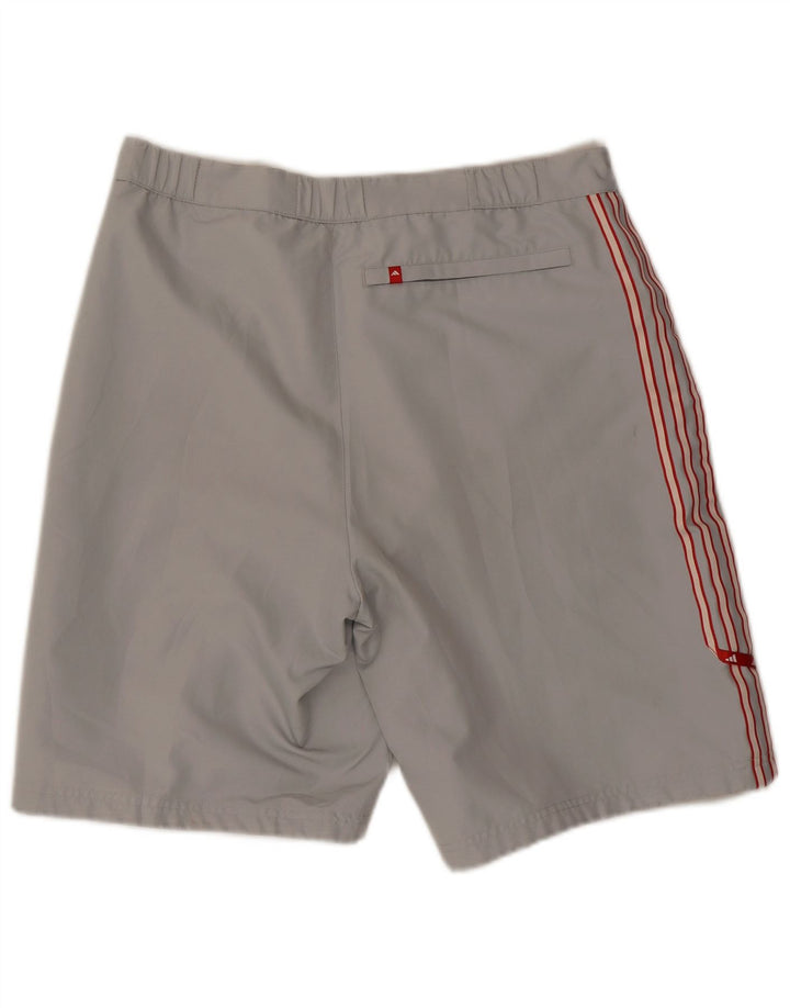 Adidas Pantalones cortos casuales para hombre mediano W34 poliéster gris