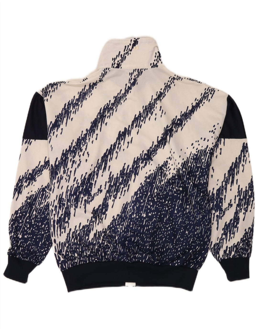 Vintage hombres chándal top chaqueta medio azul marino colorblock