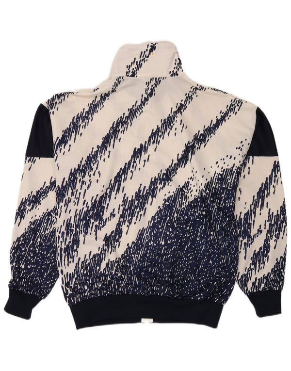 Vintage hombres chándal top chaqueta medio azul marino colorblock