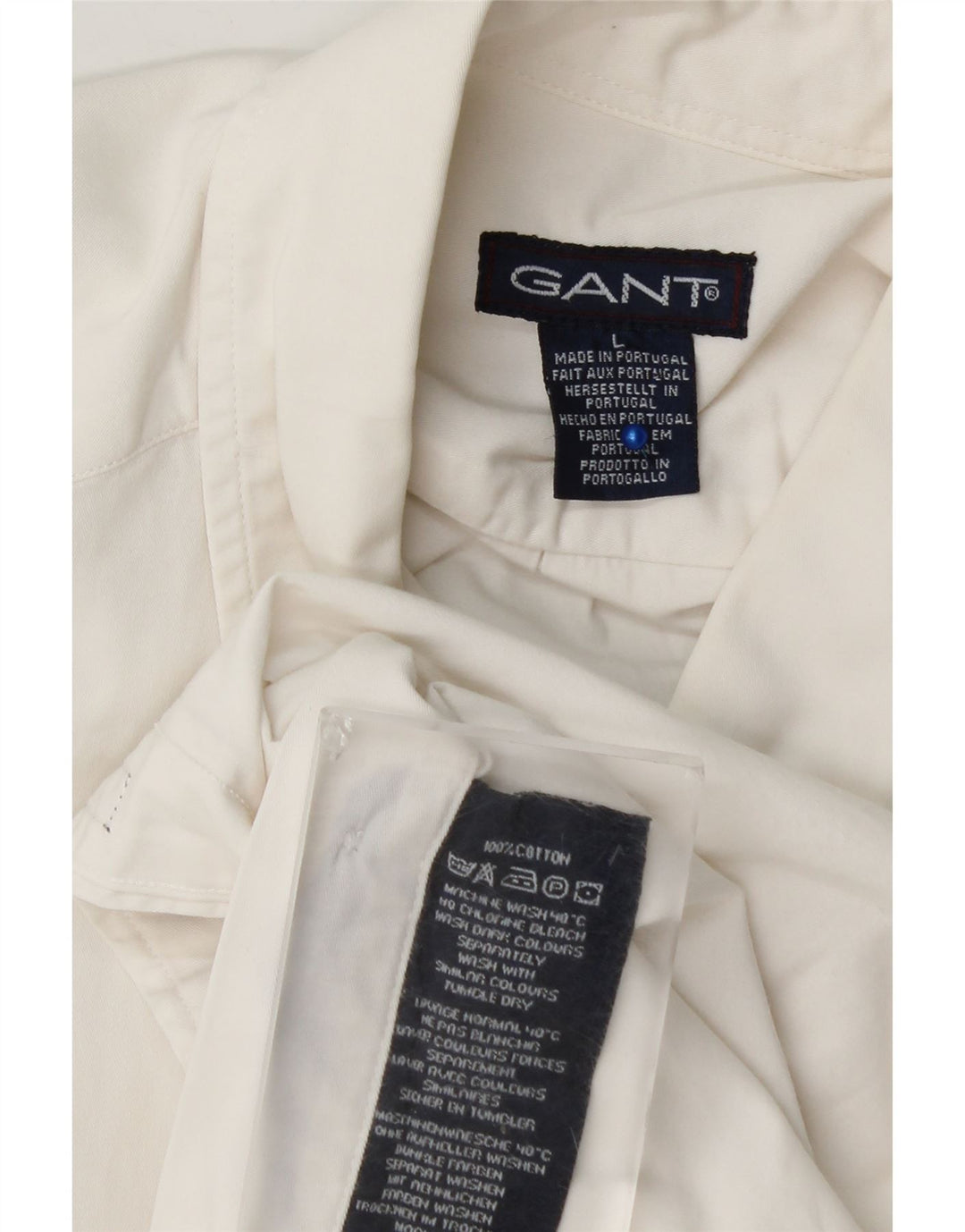 Gant Camisa De Manga Corta Para Hombre Large White Cotton