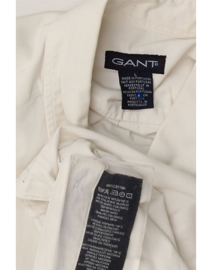 Gant Camisa De Manga Corta Para Hombre Large White Cotton