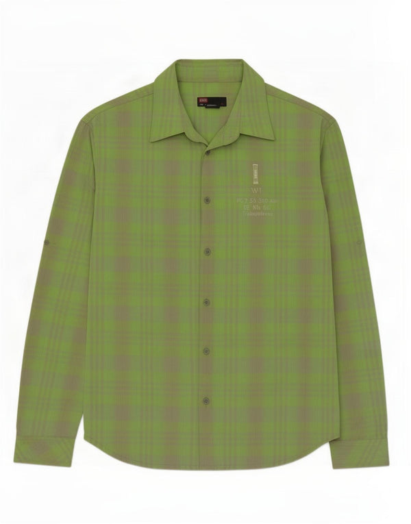 Camisa Diesel Hombre XL Algodón A Cuadros Verde
